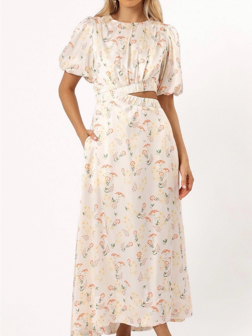 Petal & Pup Cream Floral Midi Dress